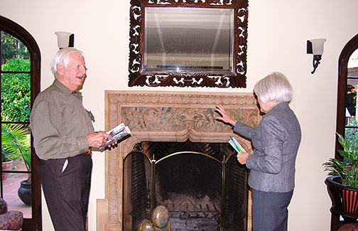 Tom Wyman and Batchelder tile fireplace surround