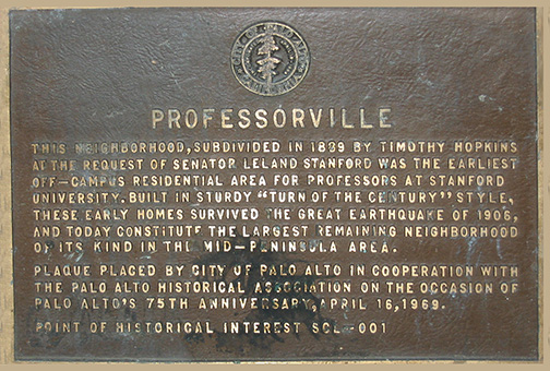 Professorville Plaque