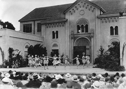 Girl Scouts dancing at Palo Alto High School
