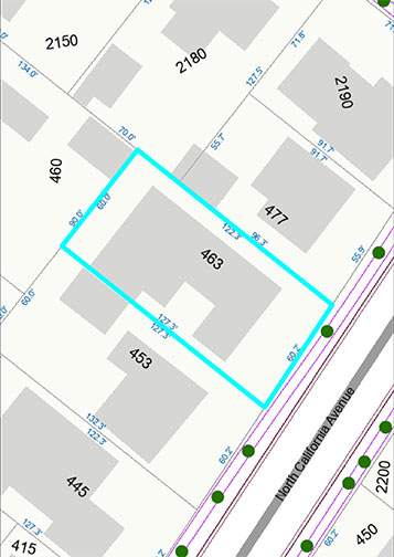 map with lot dimensions