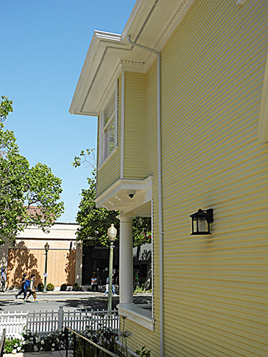 view from ramp to street