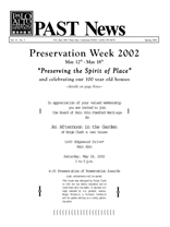 Spring 2002 PAST Newsletter