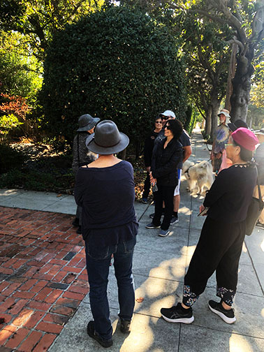 people on sidewalk