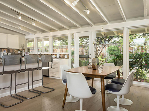 kitchen and dining area