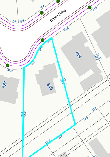 map with lot dimensions