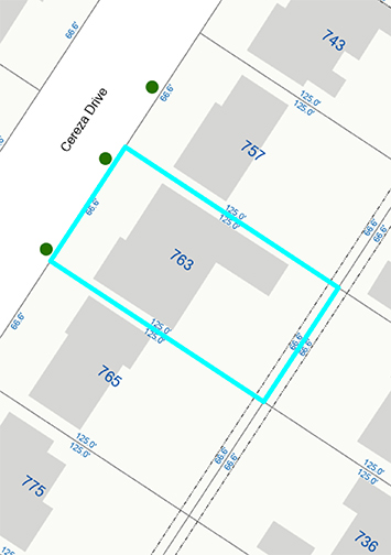 map with  lot dimensions
