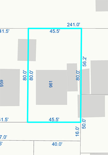 map with lot dimensions