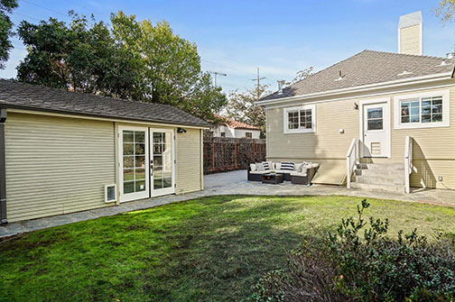 back of house and garage