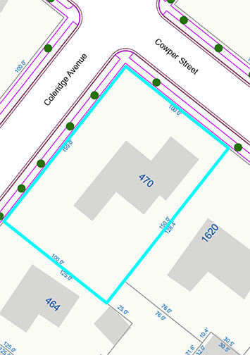 map with lot dimensions