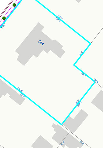 lot dimensions map