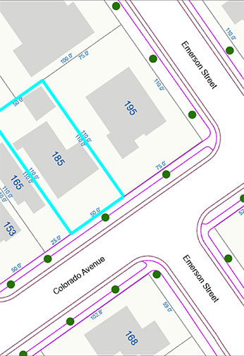 map with dimensions