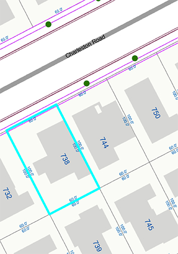 map with lot  dimensions