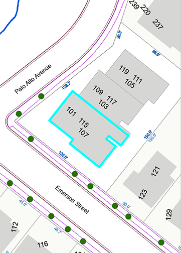 map with dimensions of lot