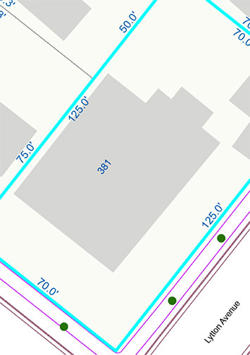 map with lot dimensions