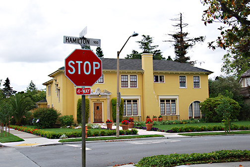 corner with stop sign
