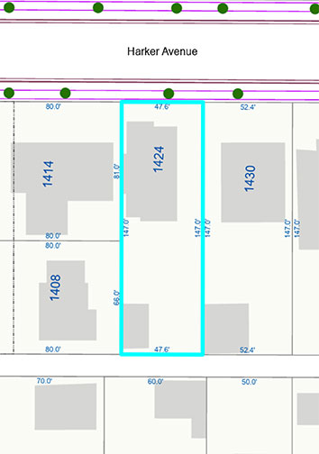 map with dimensions