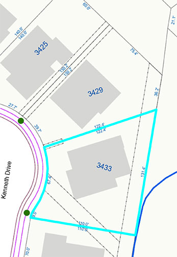 map with lot dimensions