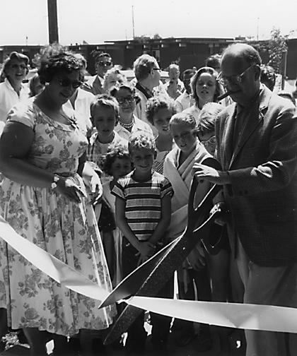 cutting the ribbon