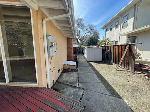 side of house with chimney