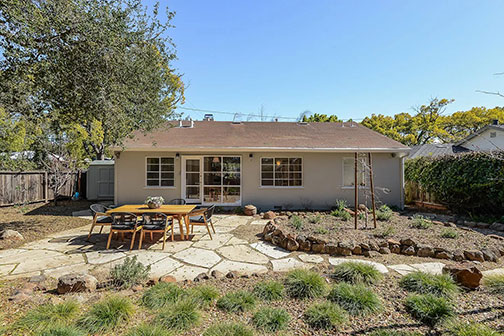 back yard and house