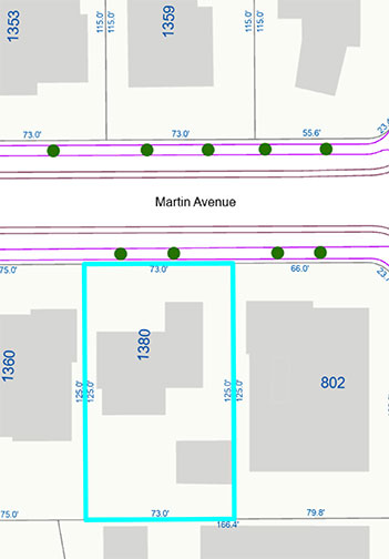 map with lot dimensions