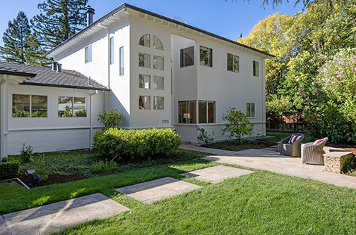 addition and original ranch-wtyle house from the back