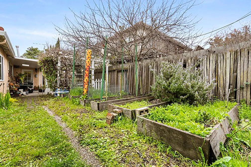 side of house and planter boxes