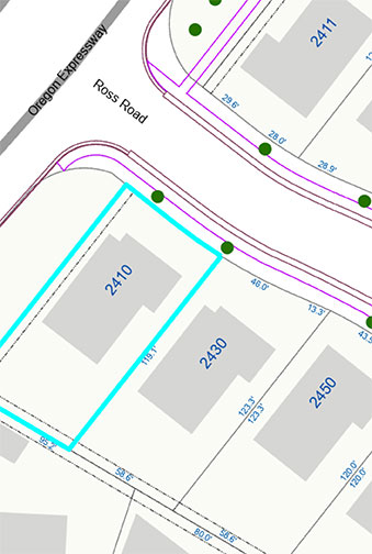 map with lot dimensions