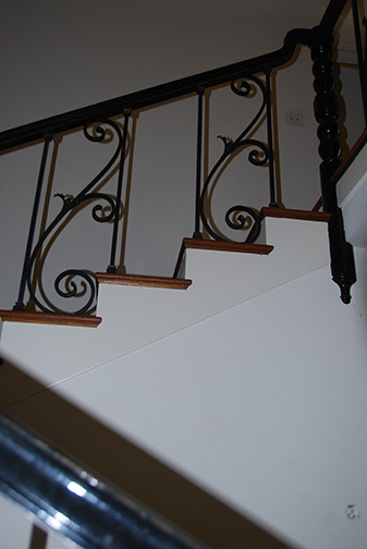 grill work on stair case