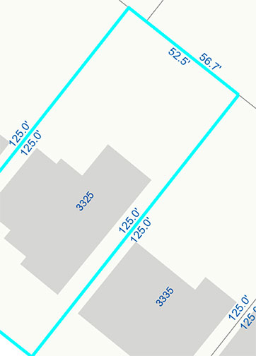 map with lot dimensions