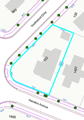 map with lot dimensions