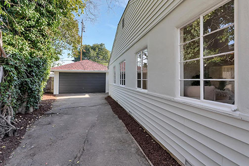 driveway side of house