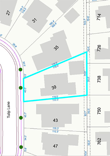 map with lot dimensions