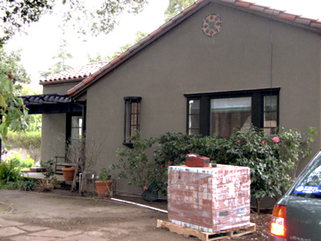 Lolly Osborn photo showing stack of bricks for walkway