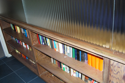Book shelf and glass