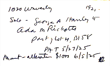 reverse of card