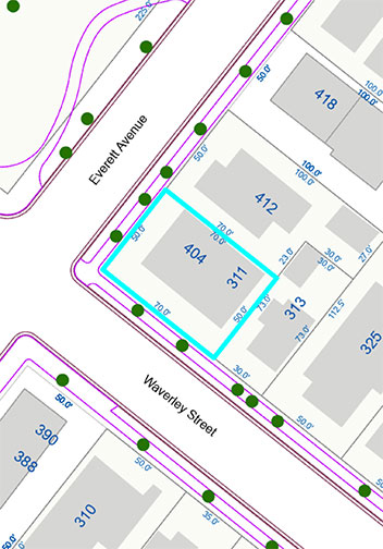 dimensions of lot map