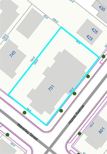 map with lot dimensions