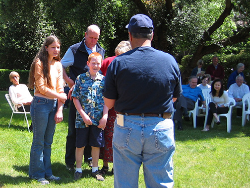 family receiving plaque